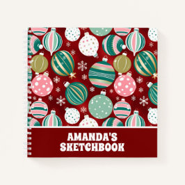 ヴィンテージレトロクリスマスオーナメントスノーフレーク子供 ノートブック