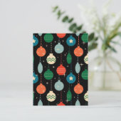 ヴィンテージレトロクリスマスオーナメントパターン ポストカード (スタンド正面)