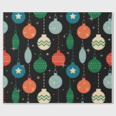 ヴィンテージレトロクリスマスオーナメントパターン ラッピングペーパー (フラット)