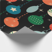 ヴィンテージレトロクリスマスオーナメントパターン ラッピングペーパー (角)