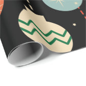 ヴィンテージレトロクリスマスオーナメントパターン ラッピングペーパー (ロールコーナー)