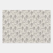 ヴィンテージレトロクリスマスオーナメント ラッピングペーパーシート (正面3)