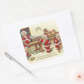 ヴィンテージレトロクリスマスカードホリデーシール スクエアシール (封筒)