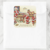 ヴィンテージレトロクリスマスカードホリデーシール スクエアシール (バッグ)