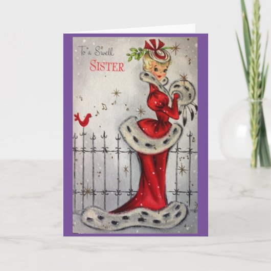 ヴィンテージレトロクリスマスカード シーズンカード (正面)