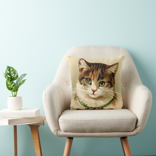 ヴィンテージレトロクリスマスキャットとベル クッション (椅子)