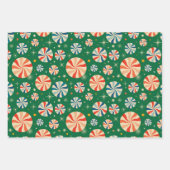 ヴィンテージレトロクリスマスキャンディ ラッピングペーパーシート (正面2)