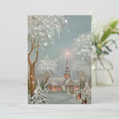 ヴィンテージレトロクリスマスグリッター冬 シーズンカード (スタンド正面)