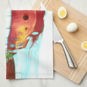 ヴィンテージレトロクリスマスグリーンレッドホリデーキャンパー キッチンタオル (四つ折り)