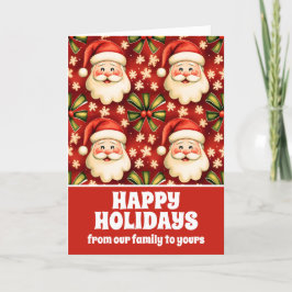 ヴィンテージレトロクリスマスサンタクロースアンドボウズ シーズンカード