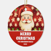 ヴィンテージレトロクリスマスサンタクロースアンドボウズ セラミックオーナメント (左)
