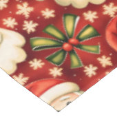 ヴィンテージレトロクリスマスサンタクロースアンドボウズ テーブルクロス (アングル)