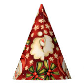 ヴィンテージレトロクリスマスサンタクロースアンドボウズ パーティーハット (裏面)