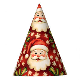 ヴィンテージレトロクリスマスサンタクロースアンドボウズ パーティーハット