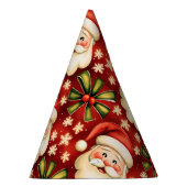 ヴィンテージレトロクリスマスサンタクロースアンドボウズ パーティーハット (右)