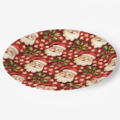 ヴィンテージレトロクリスマスサンタクロースアンドボウズ ペーパープレート (アングル)