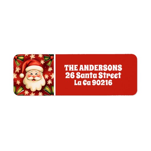 ヴィンテージレトロクリスマスサンタクロースアンドボウズ ラベル (正面)