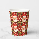 ヴィンテージレトロクリスマスサンタクロースアンドボウズ 紙コップ (左)