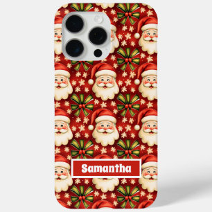 ヴィンテージレトロクリスマスサンタクロースアンドボウズ iPhone 15 PRO MAXケース