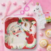 ヴィンテージレトロクリスマスサンタトインデアパーティープレート ペーパープレート (パーティー)