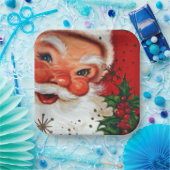 ヴィンテージレトロクリスマスサンタトインデアパーティープレート ペーパープレート (パーティー)