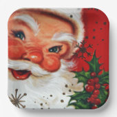 ヴィンテージレトロクリスマスサンタトインデアパーティープレート ペーパープレート (正面)