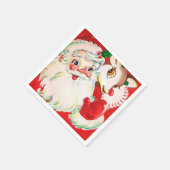 ヴィンテージレトロクリスマスサンタトナプキン スタンダードカクテルナプキン (角)