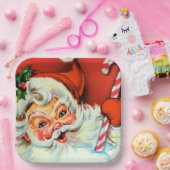 ヴィンテージレトロクリスマスサンタパーティープレート ペーパープレート (パーティー)