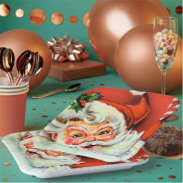 ヴィンテージレトロクリスマスサンタパーティープレート ペーパープレート