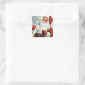 ヴィンテージレトロクリスマスサンタホリデーステッカー スクエアシール (バッグ)