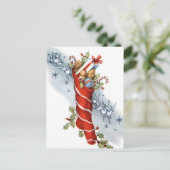 ヴィンテージレトロクリスマスサンタホリデー葉書 シーズンポストカード (スタンド正面)