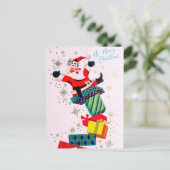 ヴィンテージレトロクリスマスサンタホリデー葉書 シーズンポストカード (スタンド正面)