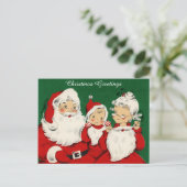ヴィンテージレトロクリスマスサンタポストカード シーズンポストカード (スタンド正面)