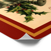 ヴィンテージレトロクリスマスシルバーベル ポスター (角)