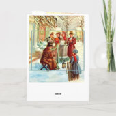 ヴィンテージレトロクリスマスジョイトゥザワールドホリデー シーズンカード (裏面)