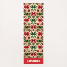ヴィンテージレトロクリスマススターと弓パターン ヨガマット