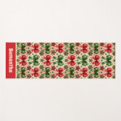 ヴィンテージレトロクリスマススターと弓パターン ヨガマット (正面(横))