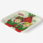 ヴィンテージレトロクリスマスストッキングキッズプレート ペーパープレート (傾斜あり)