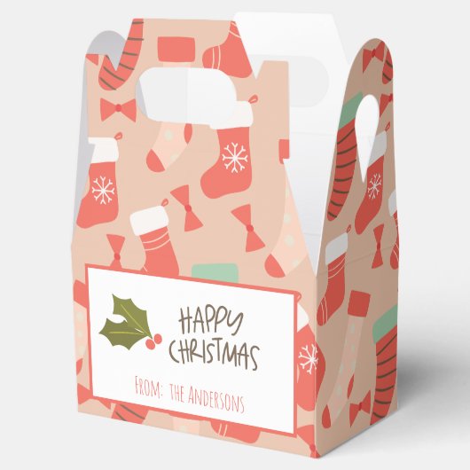 ヴィンテージレトロクリスマスストッキング フェイバーボックス (オープン)