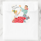 ヴィンテージレトロクリスマスダンスパーティーシール スクエアシール (バッグ)