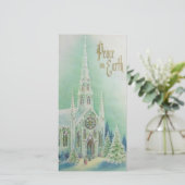 ヴィンテージレトロクリスマスチャーチ冬 シーズンカード (スタンド正面)