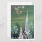 ヴィンテージレトロクリスマスチャーチ冬 シーズンカード (正面/裏面)