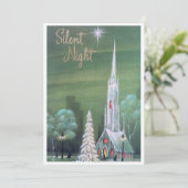 ヴィンテージレトロクリスマスチャーチ冬 シーズンカード (スタンド正面)