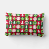 ヴィンテージレトロクリスマスツリーとオーナメント ランバークッション (裏面)