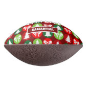 ヴィンテージレトロクリスマスツリーと弓パターン アメリカンフットボール (回転90)