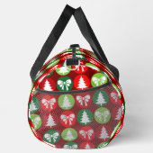ヴィンテージレトロクリスマスツリーと弓パターン ダッフルバッグ (右)