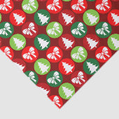 ヴィンテージレトロクリスマスツリーと弓パターン 薄葉紙 (詳細)