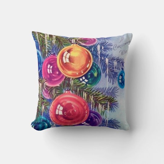 ヴィンテージレトロクリスマスツリーオーナメント クッション (正面)