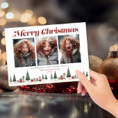 ヴィンテージレトロクリスマスツリーギフトホリデーフォト シーズンカード