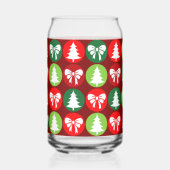 ヴィンテージレトロクリスマスツリーズアンドボウ ガラス缶 (右)